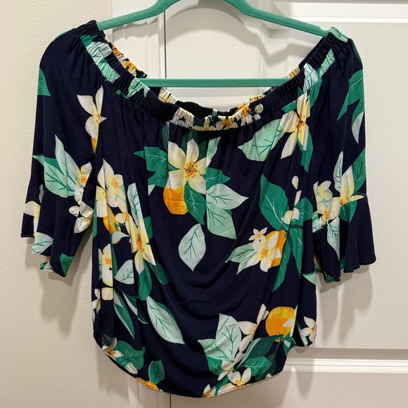 Old Navy Tropical Off-Shoulder Top - Picture 1 of 3